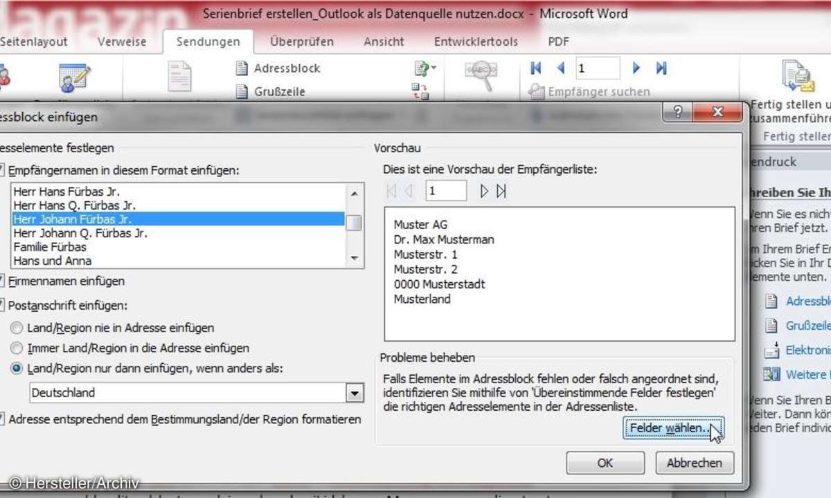 office, serienbrief