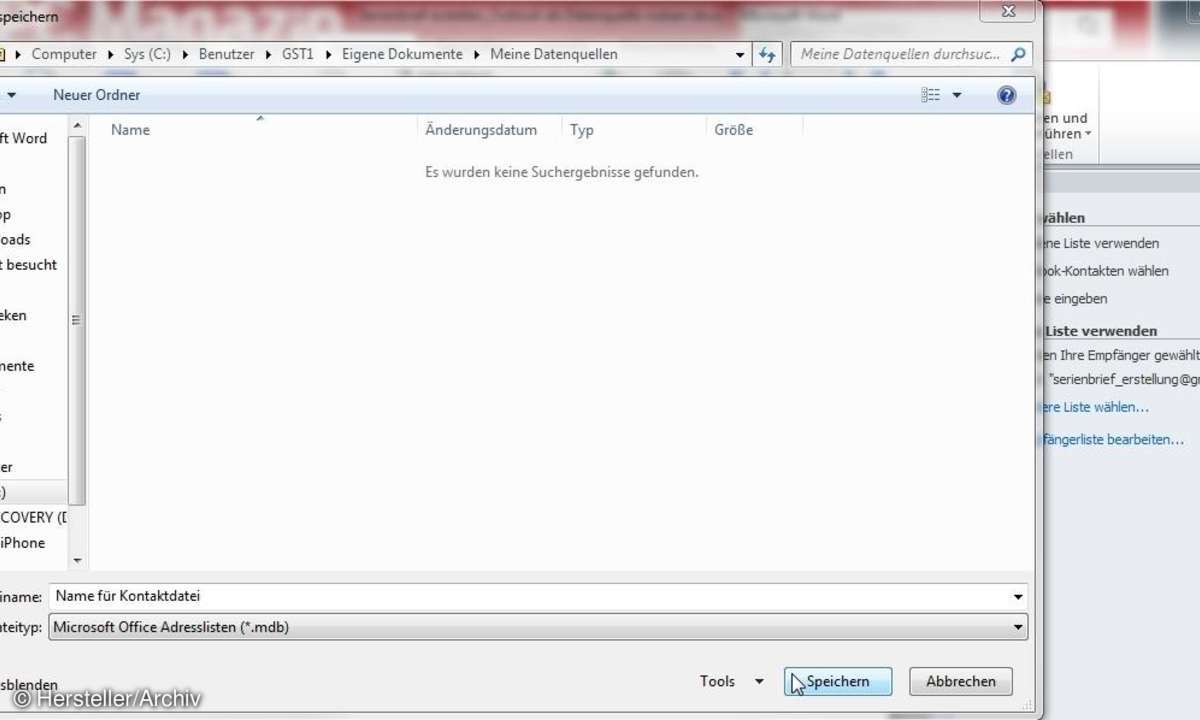 Tipp 5: Kontakte in Word erstellen