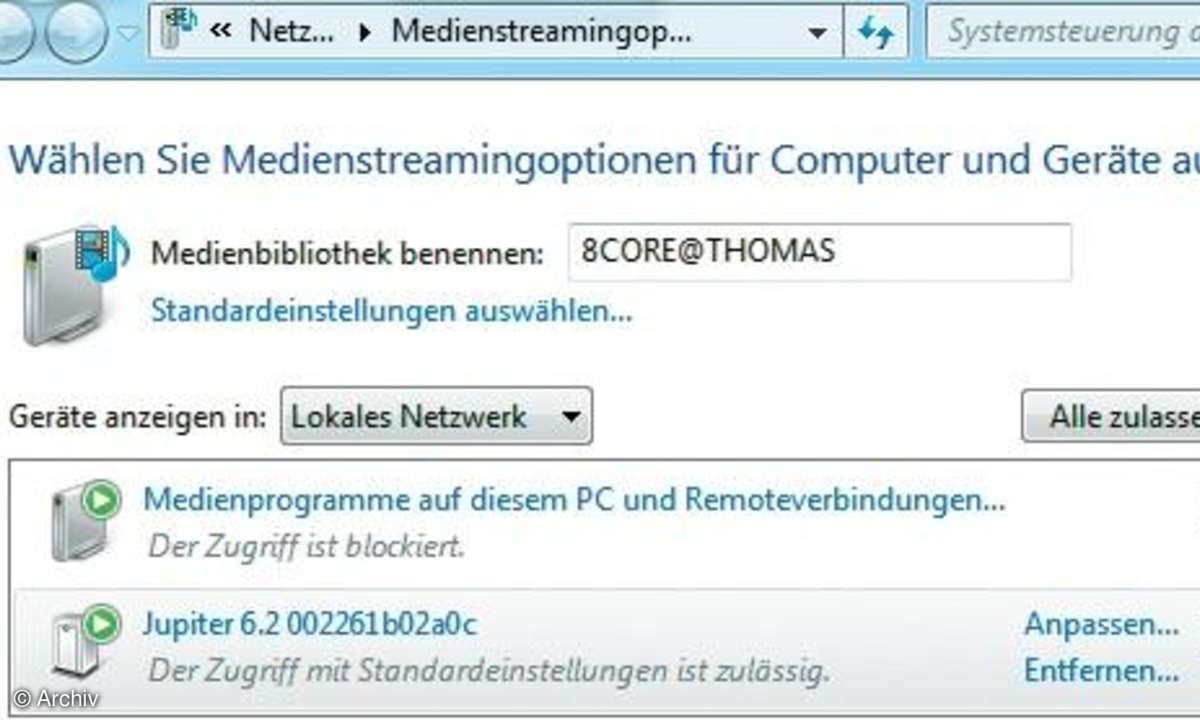 Windows-PC als Media-Server
