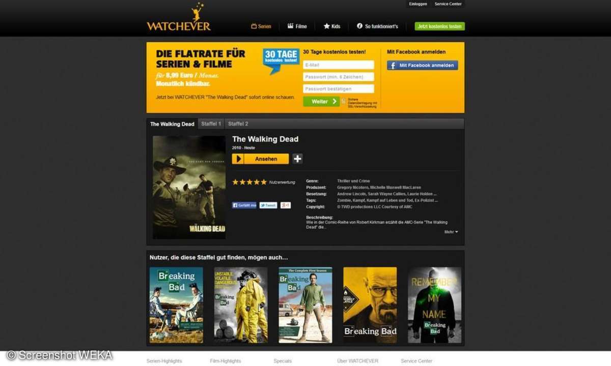 The Walking Dead auf Watchever