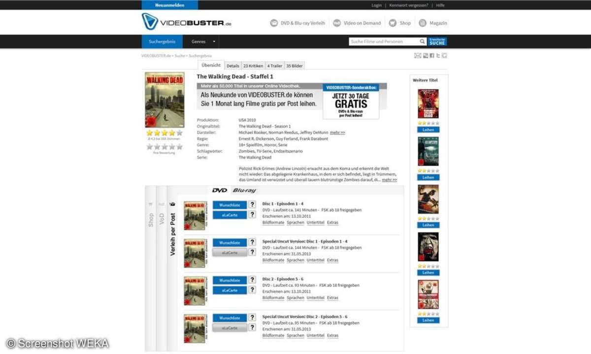 The Walking Dead auf Videobuster