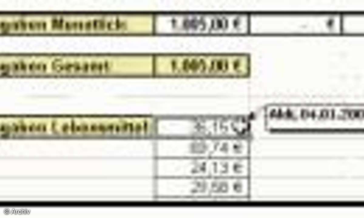 Excel: Ausgabenkontrolle