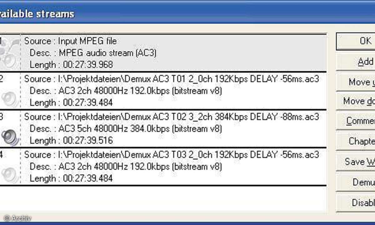 Archivierung mit MPEG4-Codec