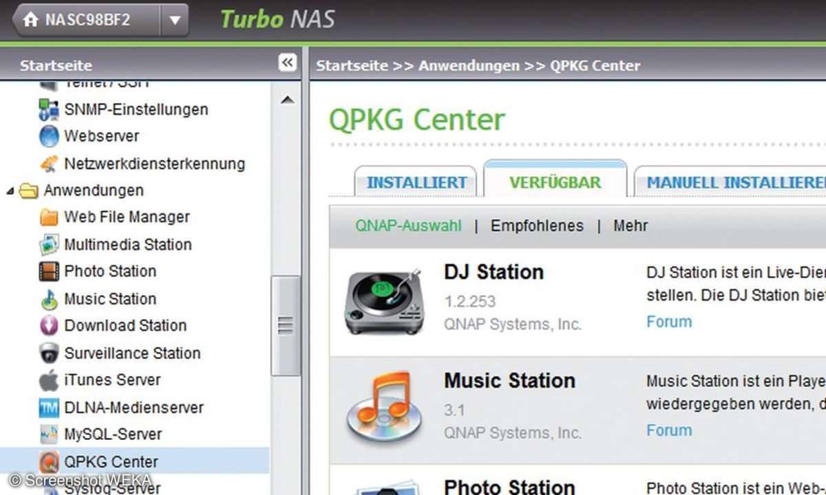 Über Apps kann der Funktionsumfang der QNAP-NAS noch erweitert werden.