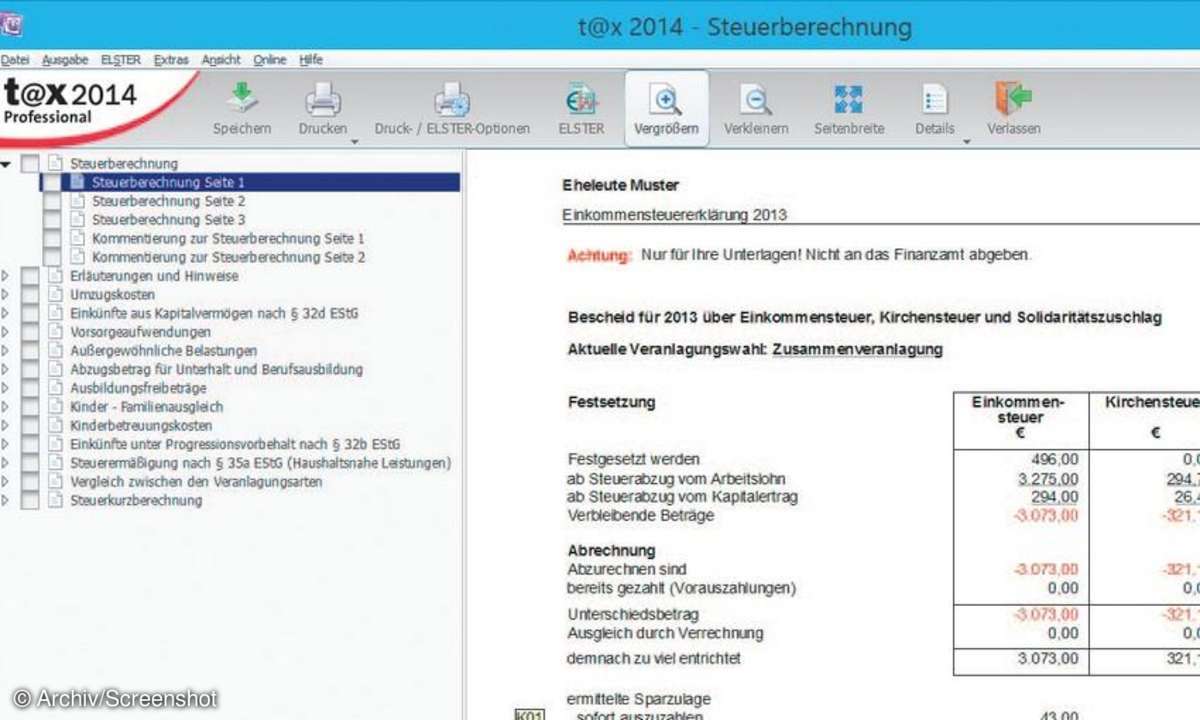 Steuerberechnung von t@x