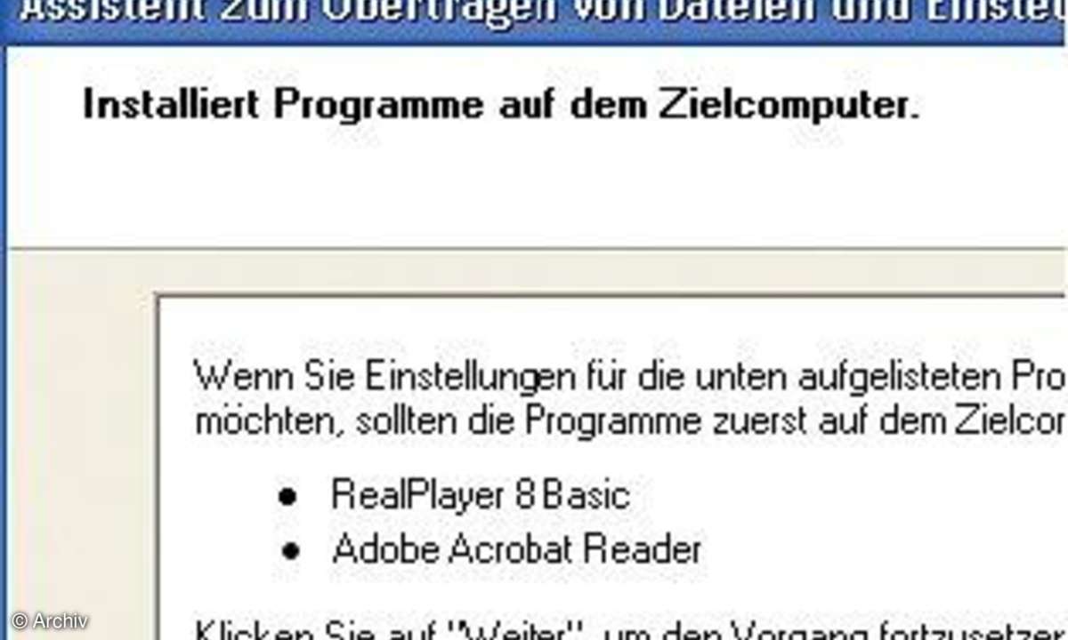 Einstellungen sichern
