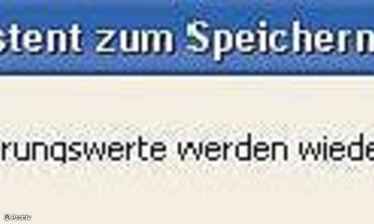 Einstellungen sichern