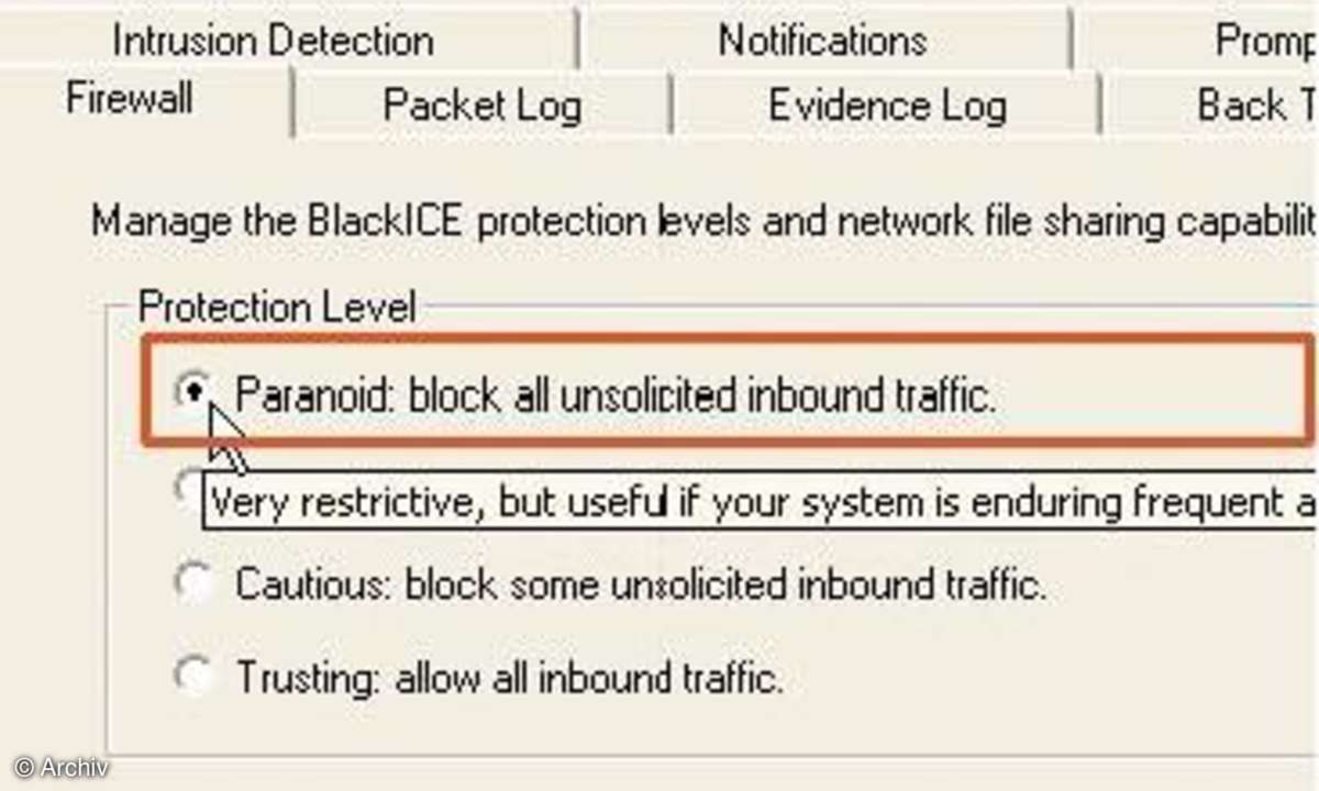 Firewall: BlackICE Defender 2.9 car