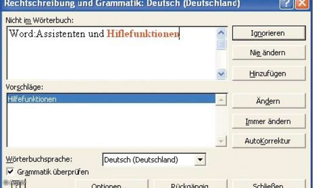 Office: Hilfe per Mausklick