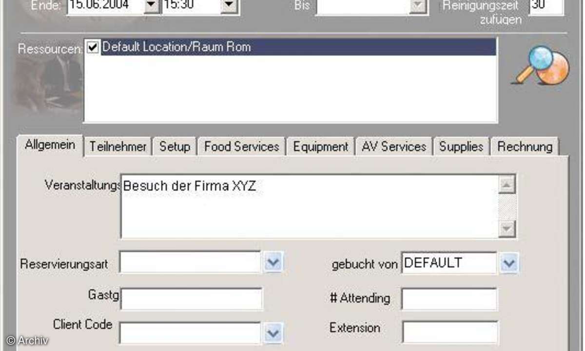 Raumverwaltung: Meeting Room Manager 2004 SE