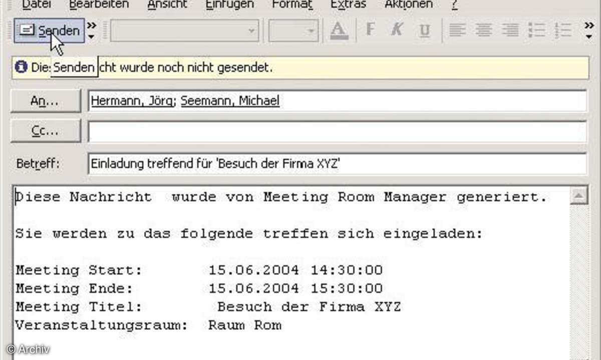 Raumverwaltung: Meeting Room Manager 2004 SE