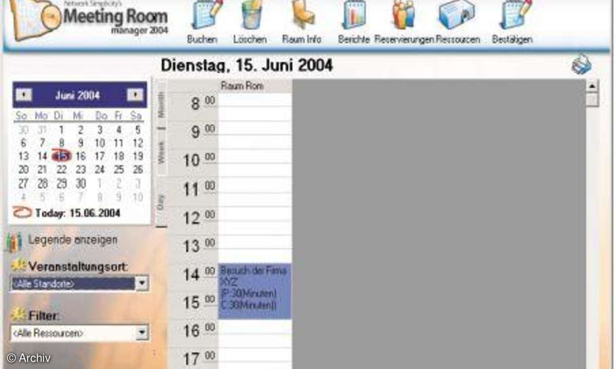 Raumverwaltung: Meeting Room Manager 2004 SE