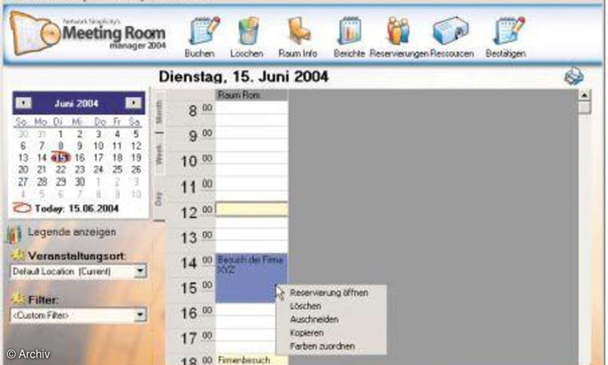 Raumverwaltung: Meeting Room Manager 2004 SE