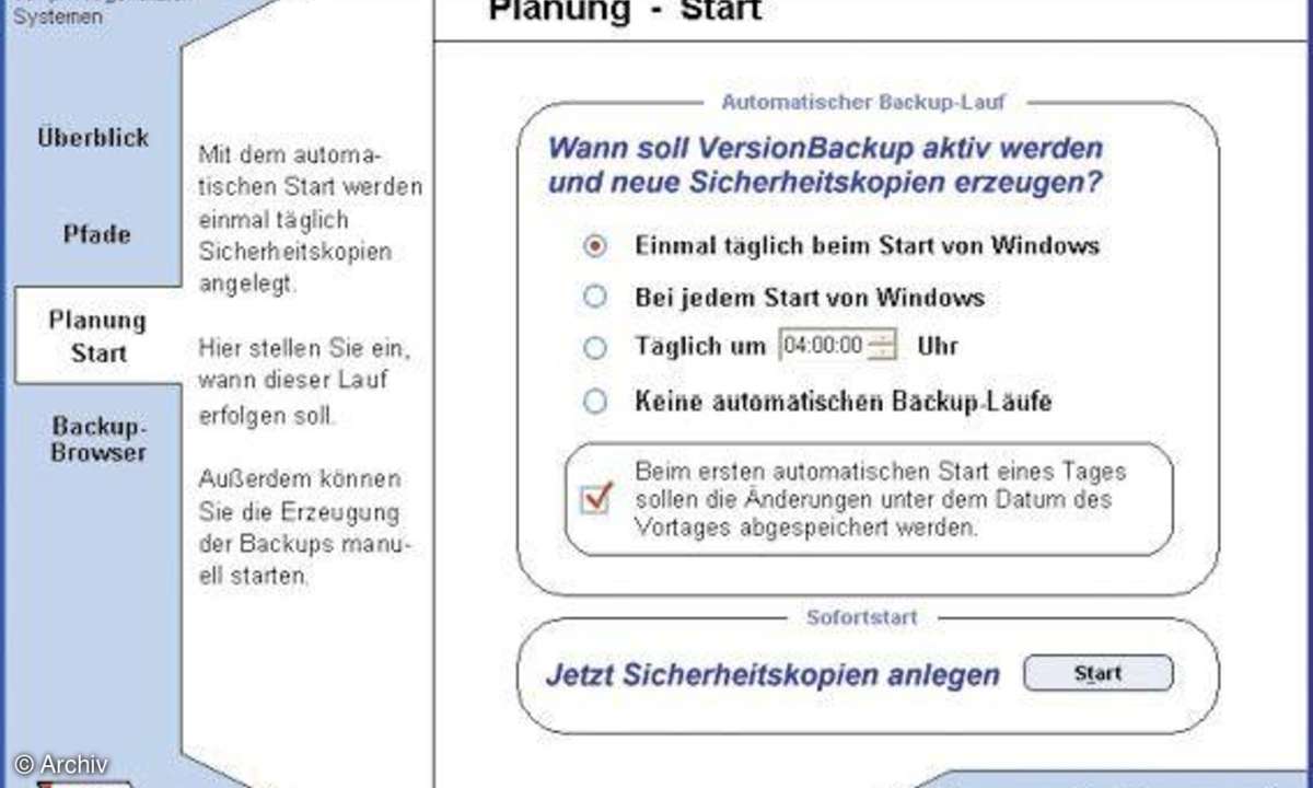 Backup-Tool: VersionBackup 2.11