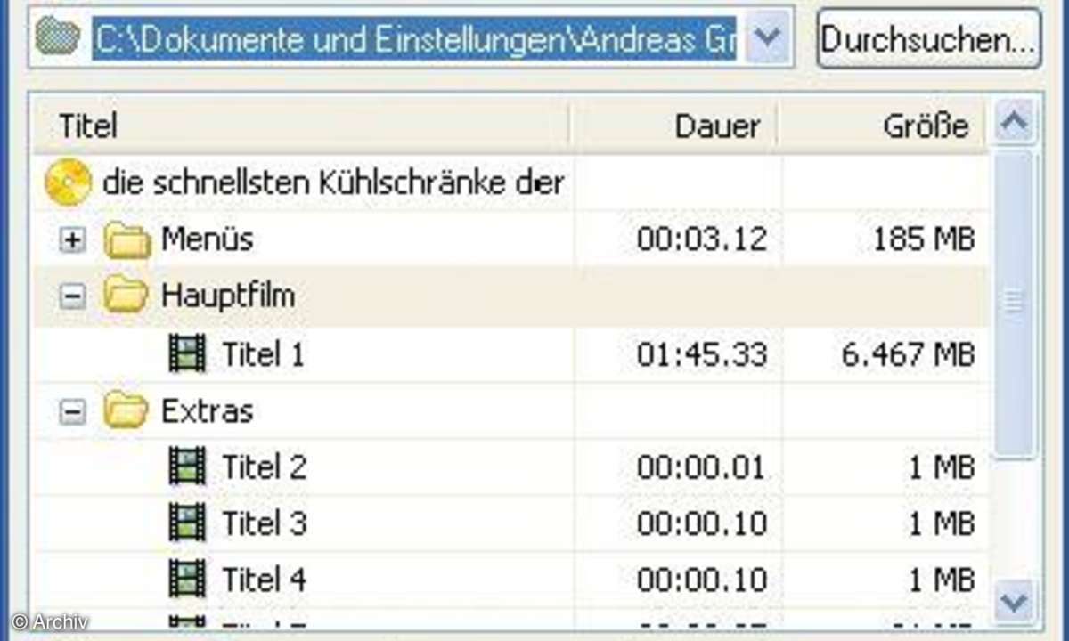 Filme umrechnen