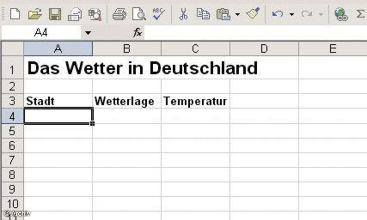 Webinhalte in Excel einfügen