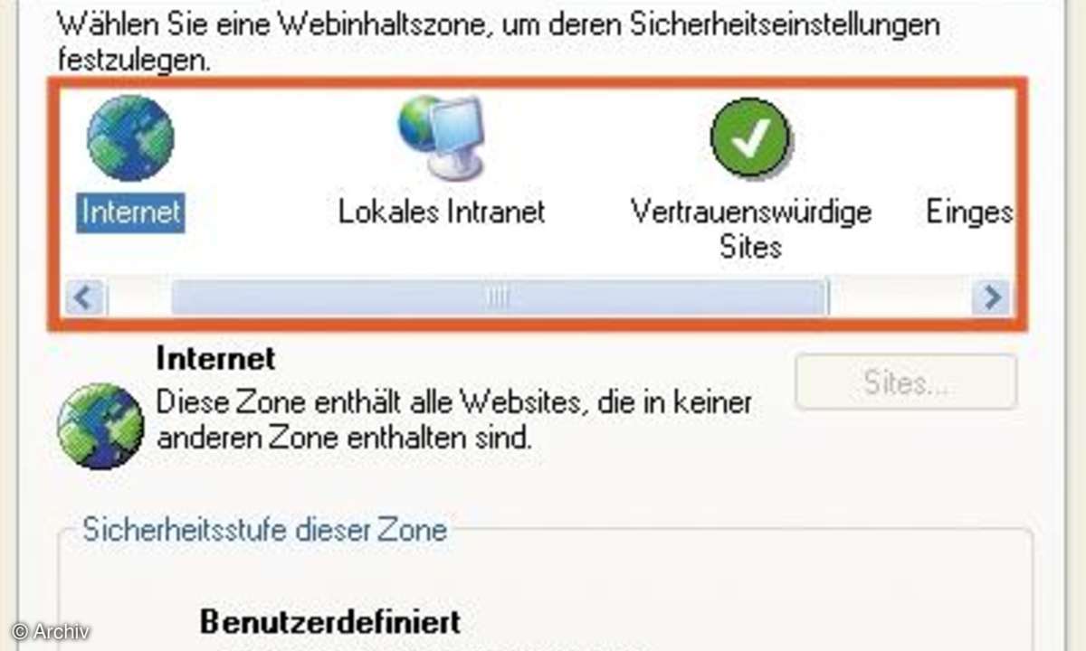 Schutzmantel für den Internet Explorer