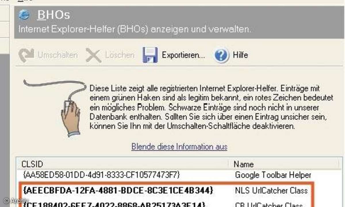 Schutzmantel für den Internet Explorer