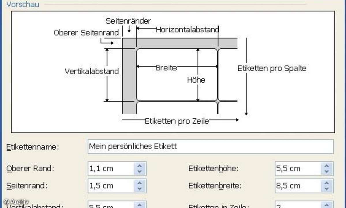 Visitenkarten mit Word