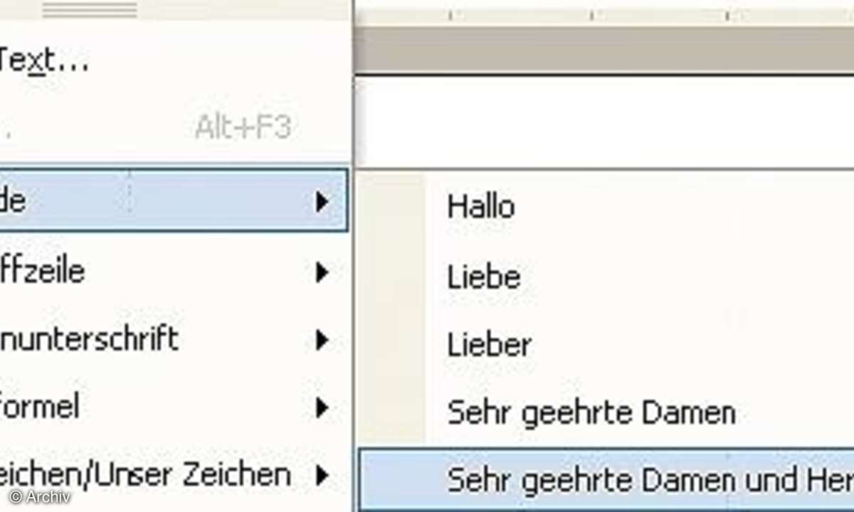 Feldfunktionen in Word