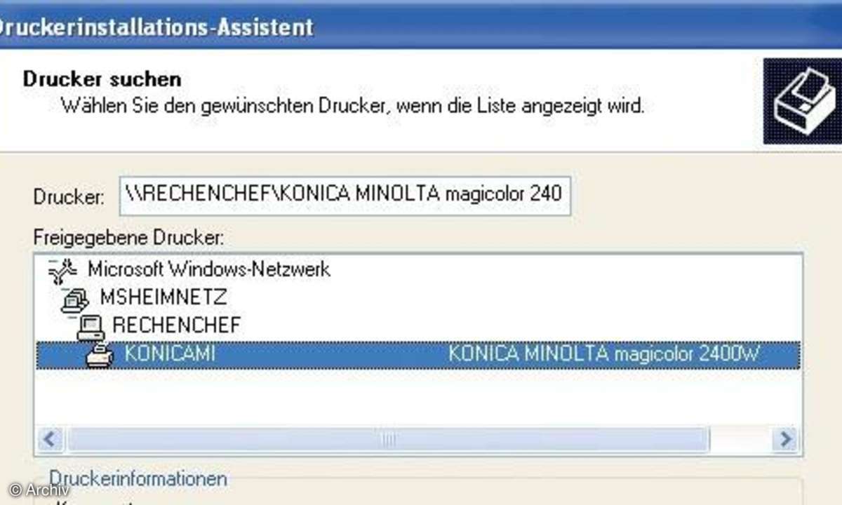 Richtig vernetzen: Geteilter Drucker