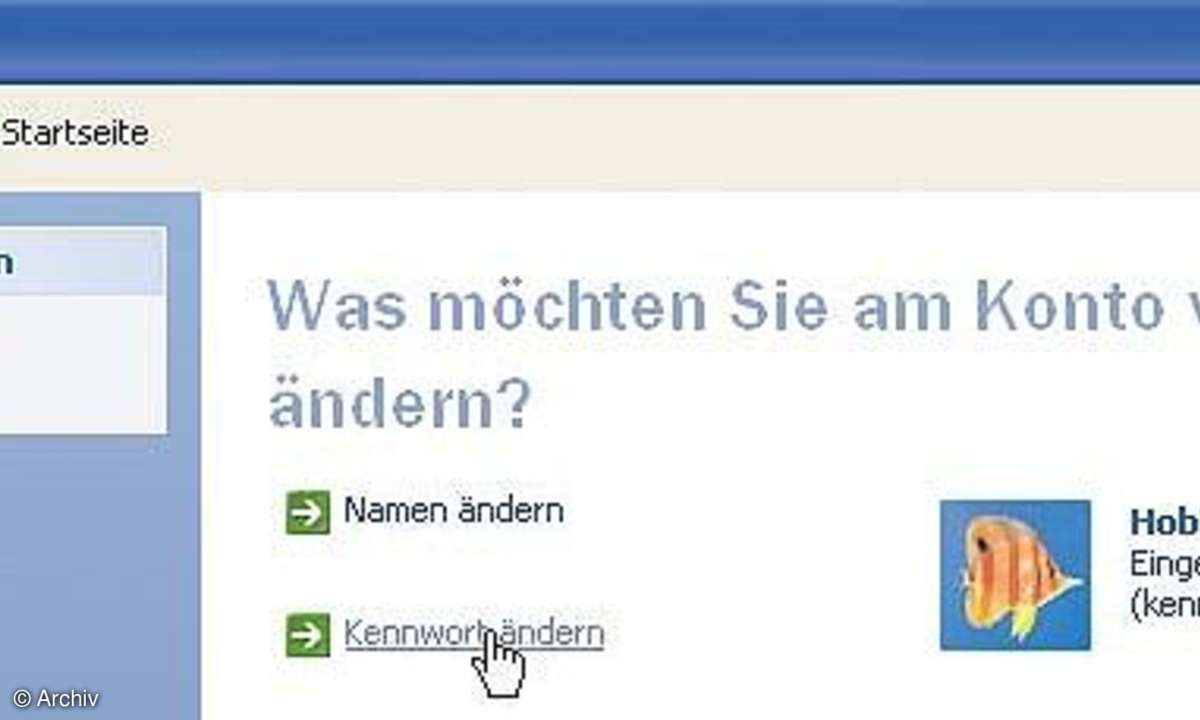 Sichere Benutzerkonten unter Windows XP