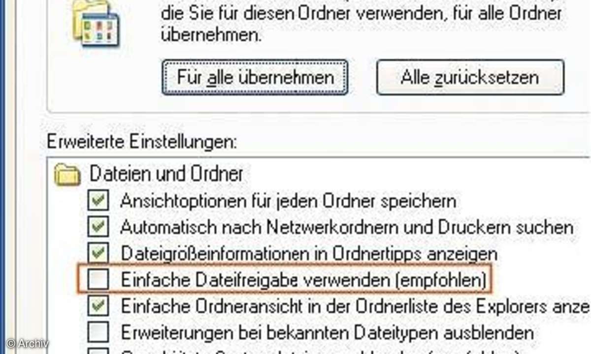 Sichere Benutzerkonten unter Windows XP