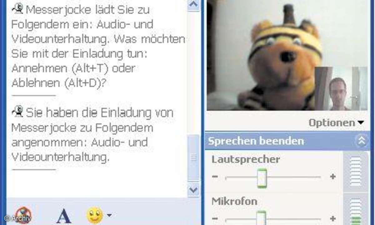 Videotelefonie mit Webcams