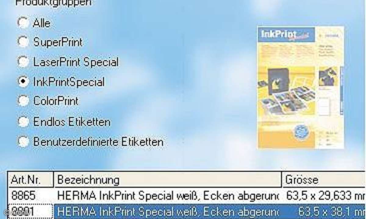 Etiketten in Word