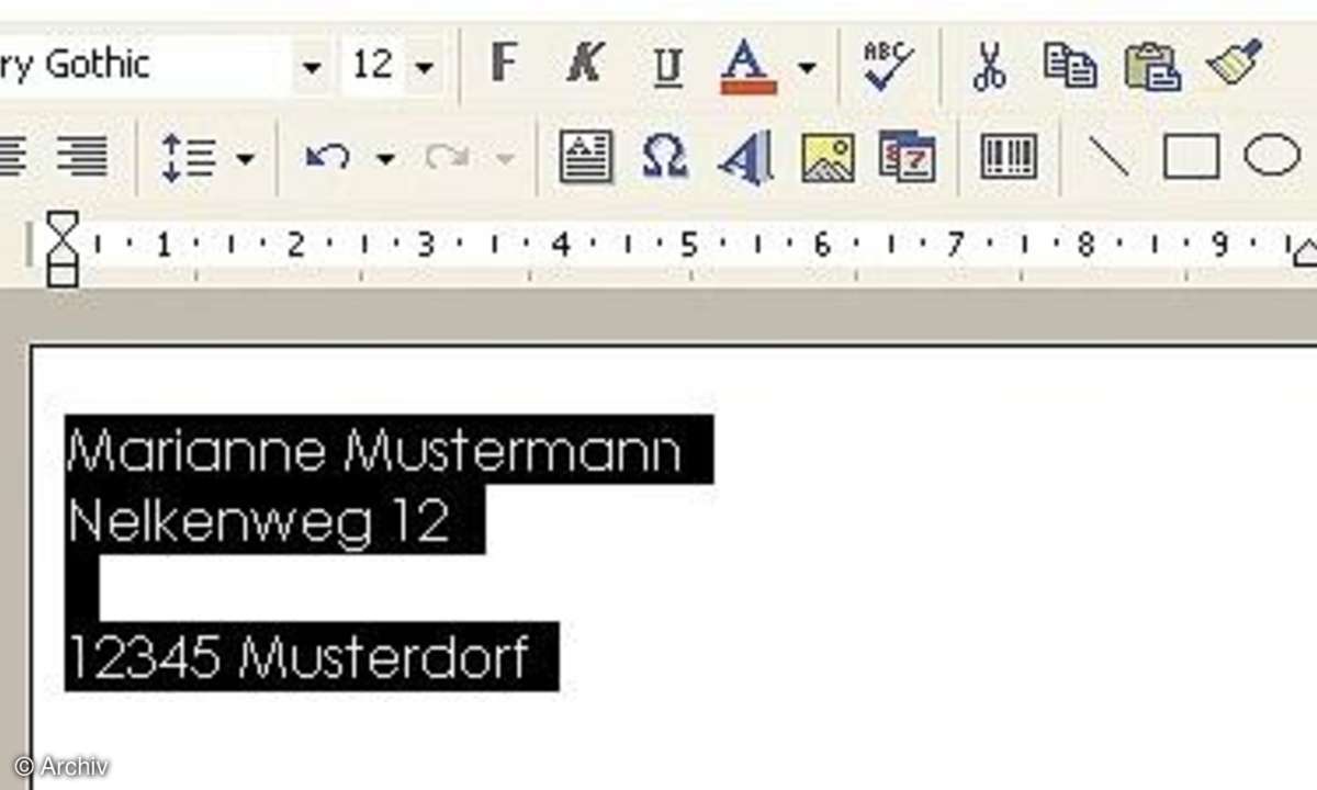 Etiketten in Word