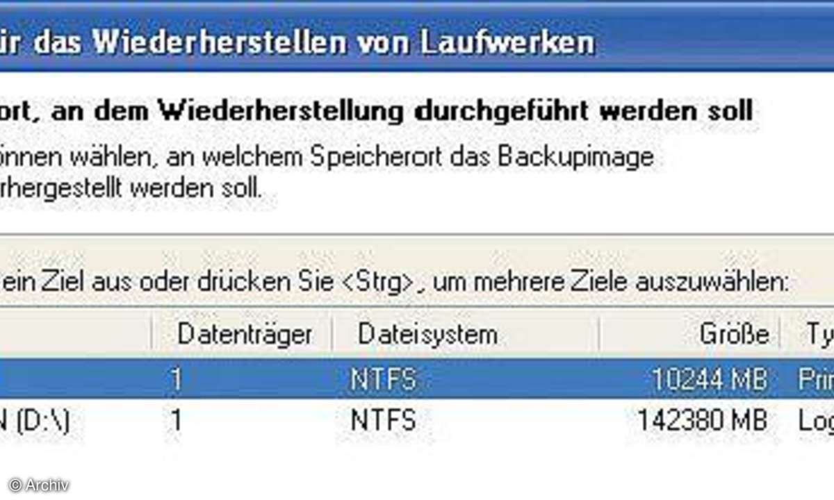 Reinkarnation durch Norton Ghost