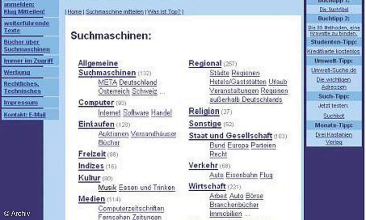 Suchdienste und Suchtipps fürs Netz