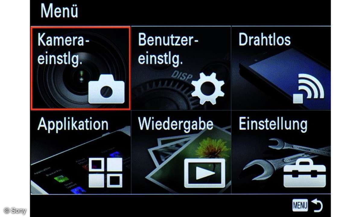 Sony Alpha 7R, NEX, Menü
