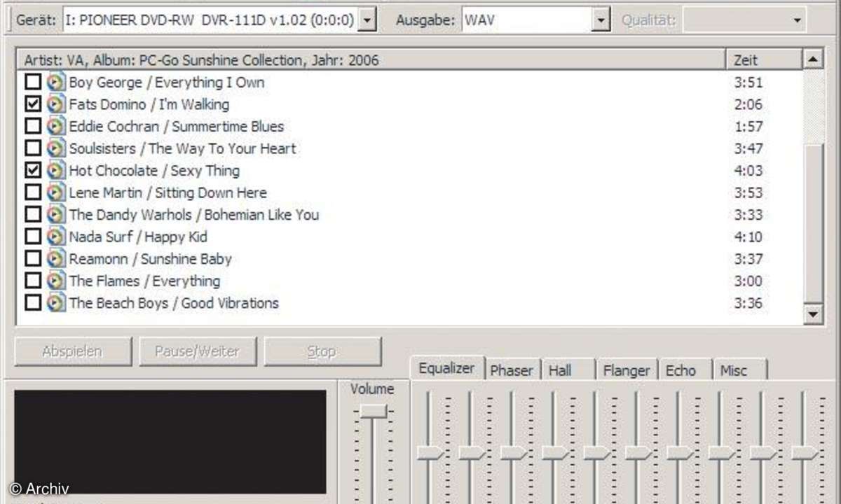 Audio-CDs brennen und rippen