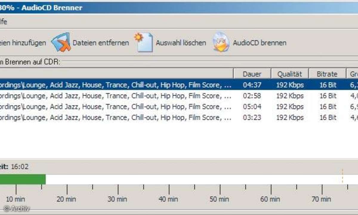 Audio-CDs brennen und rippen