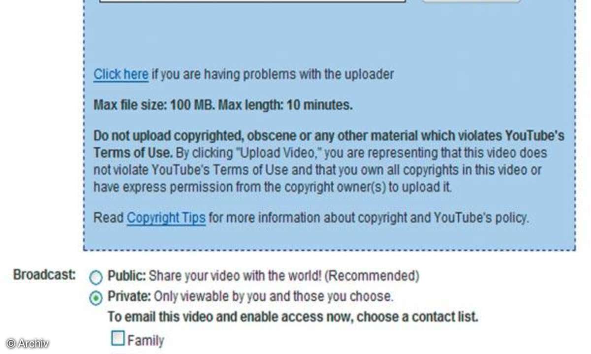 Videos über YouTube verbreiten
