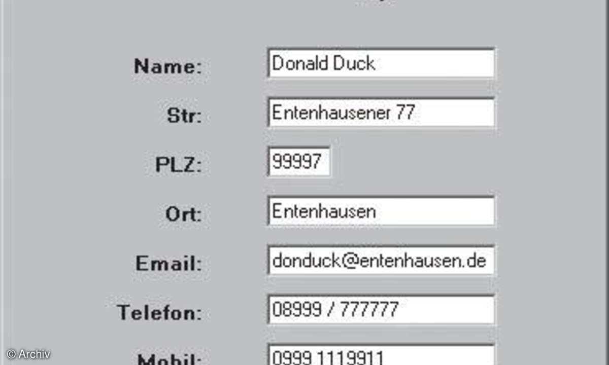 Anwendung mit Datenbankanbindung
