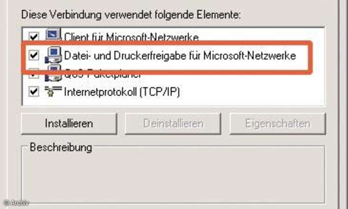 Freigabe von Daten und Drucker im Heimnetzwerk