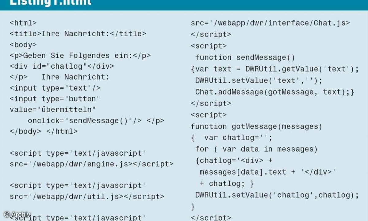 Chatsystem unter AJAX