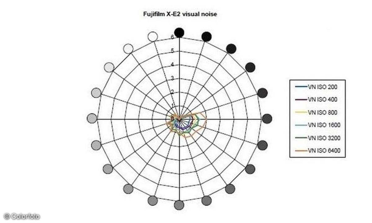 Fujifilm X-E2 Diagramm Rauschwahrnehmung (Visual Noise)