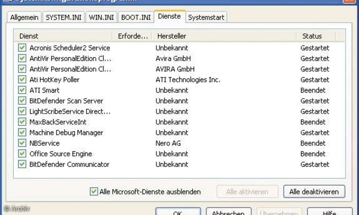 Windows entschlacken