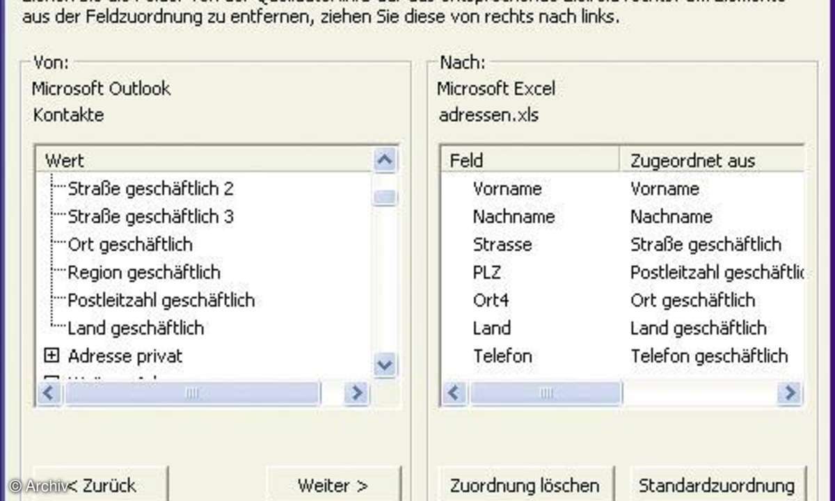 Adressabgleich mit Handy und PC