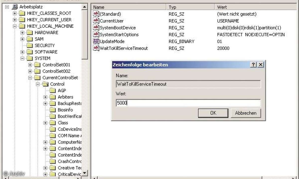 Windows-Start und -Shutdown beschleunigen