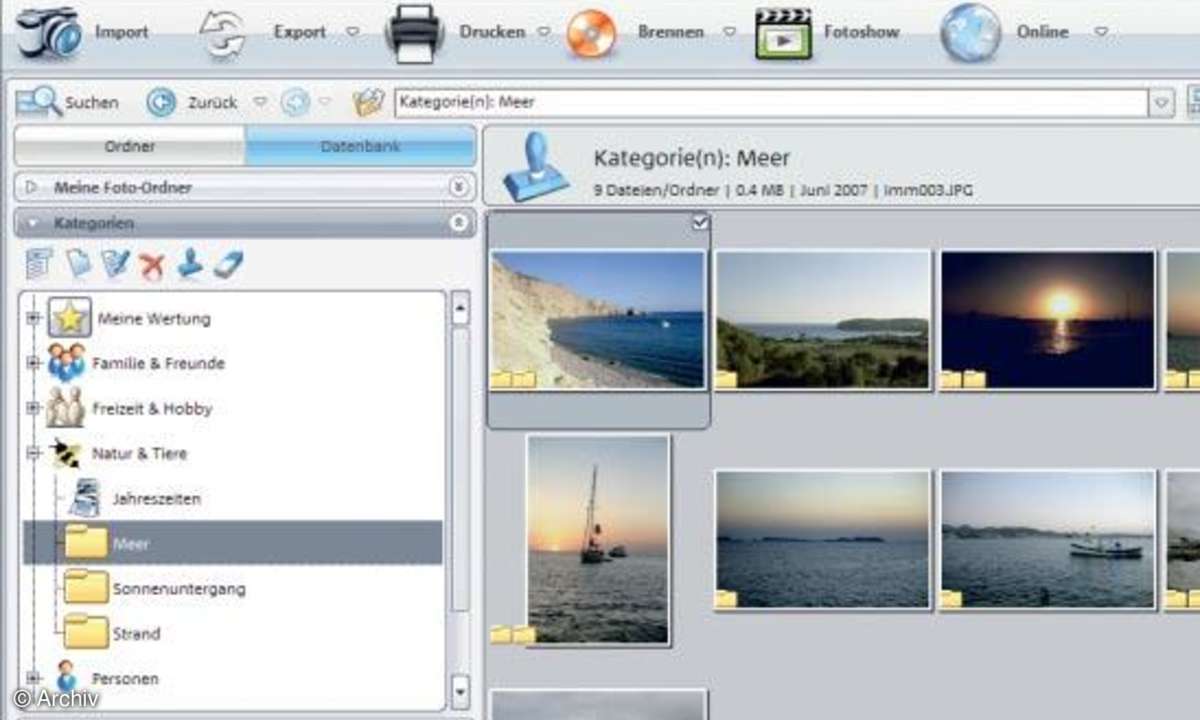 Digitale Fotoschachteln