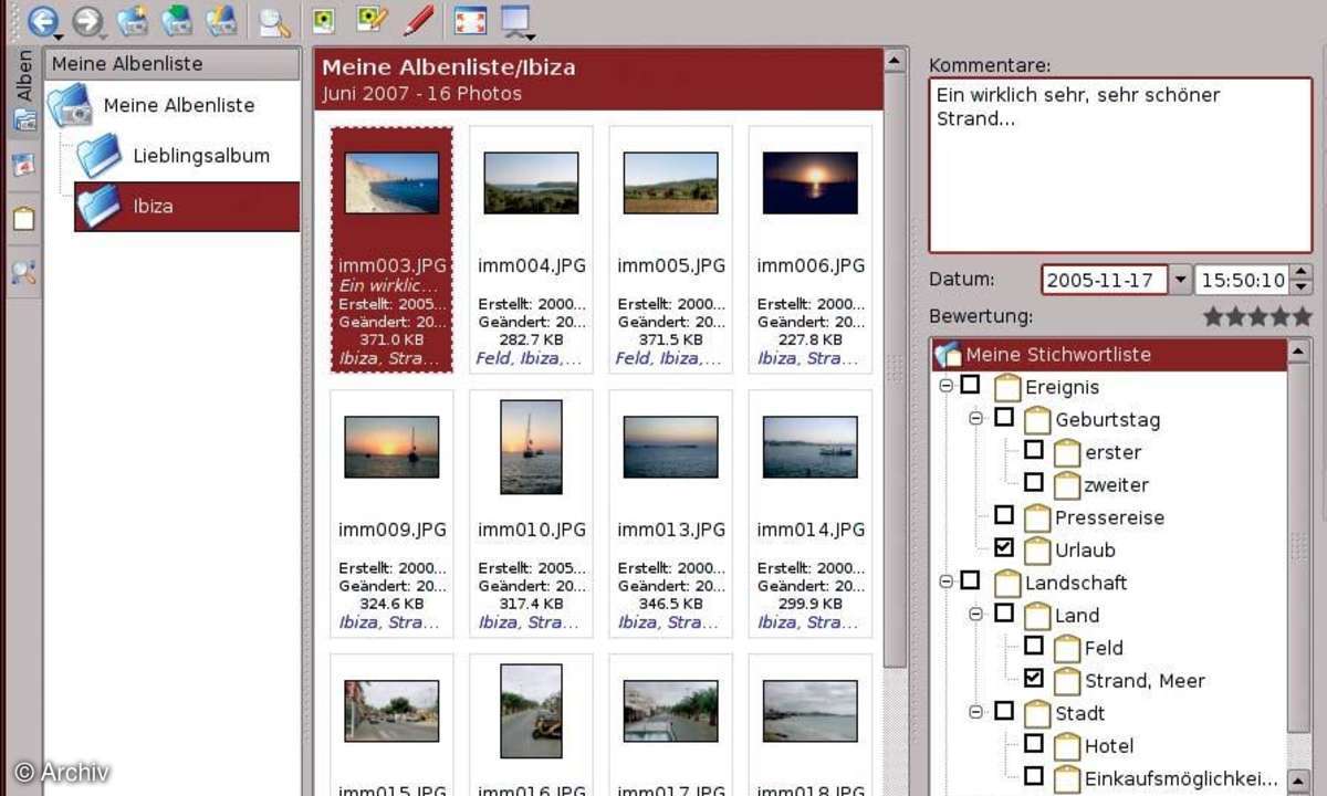 Digitale Fotoschachteln