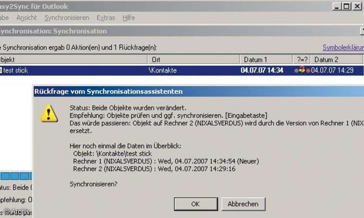 Persönliche Daten synchronisieren