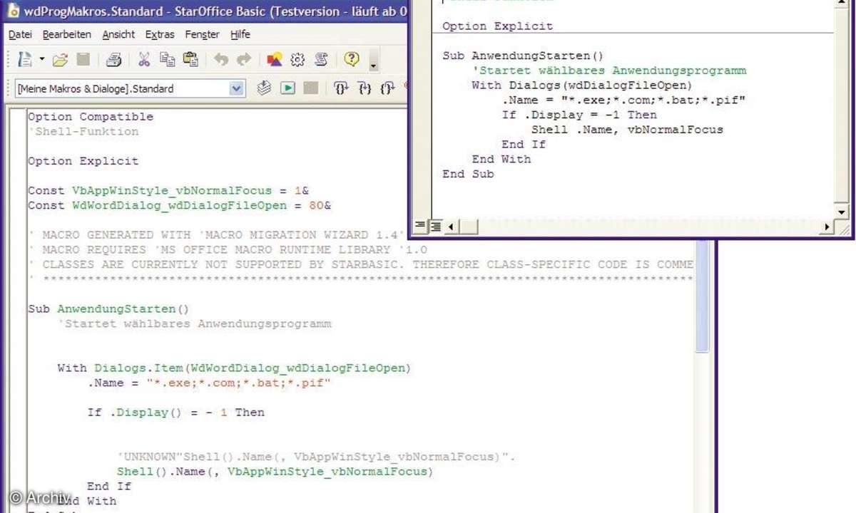 VBA-Makros in OpenOffice.org