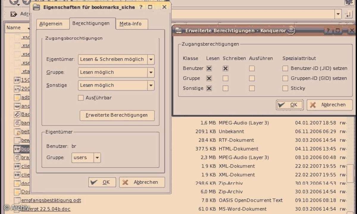Rechteverwaltung unter Linux