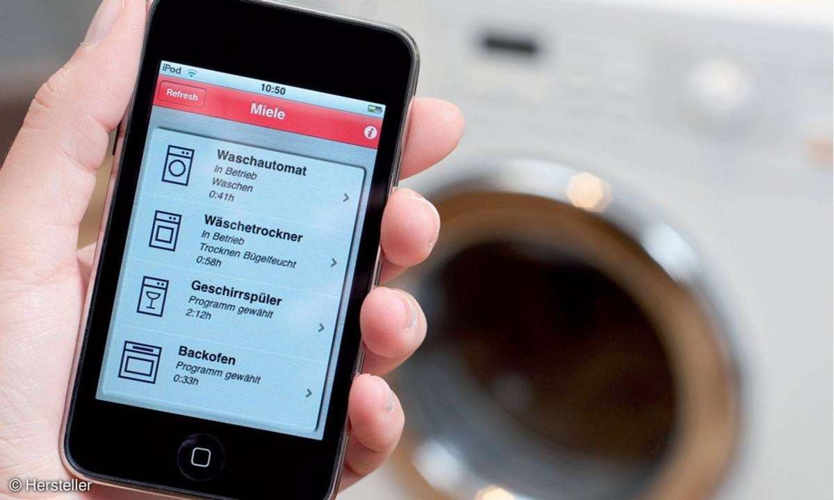 Wäsche mit Smartphone