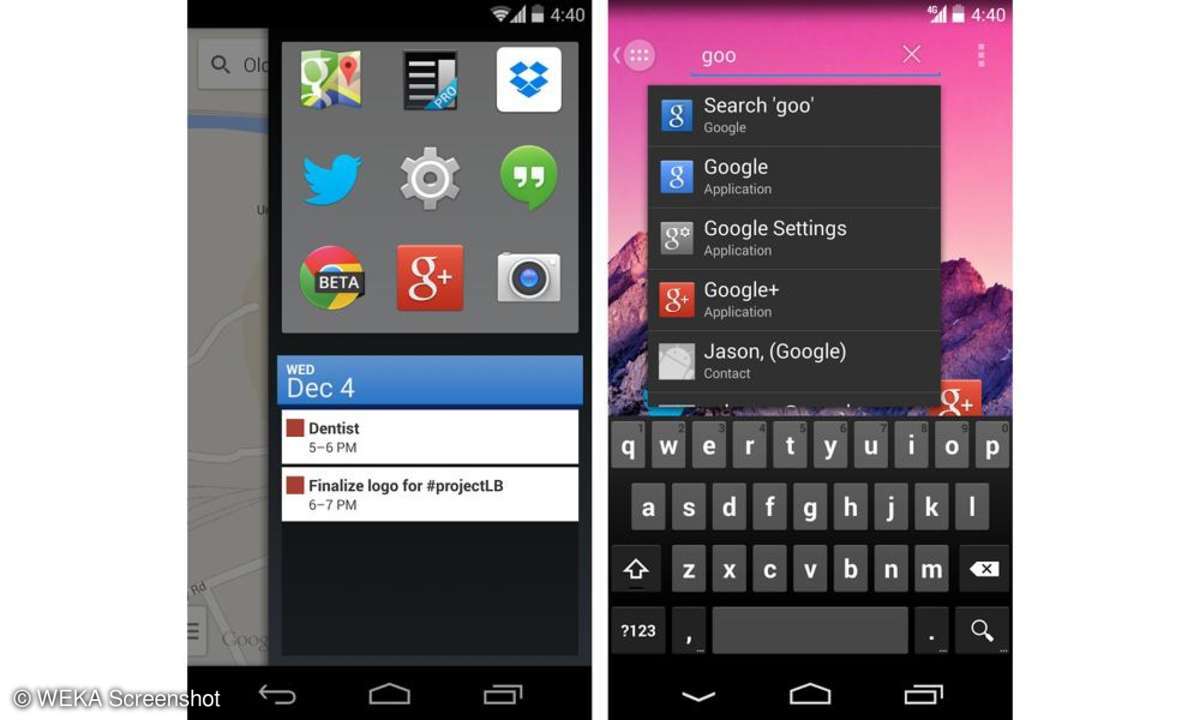 Der Android Launcher punktet vor allem mit seinen Schnellzugriffen.
